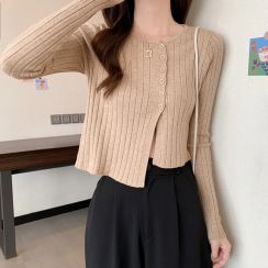 5 Pcs Spring Irregularity Button Thin Cardigan For Women