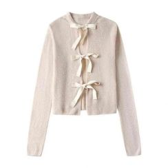 2 Pcs Spring New Fashion Bow Knitted Cardigan