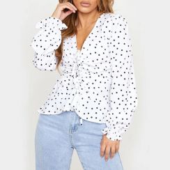 2 Pcs Ladies Polka Dot Blouses