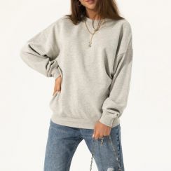 2 Pcs Womens Solid Color Simple Pullover Sweatshirt